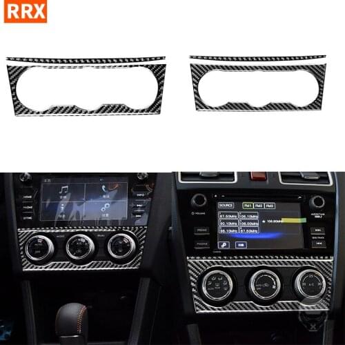 For Subaru Impreza WRX STI XV Crosstrek 2015 2016 2017 Carbon Fiber Air Conditioning Button Frame Trim Stickers Car Accessories