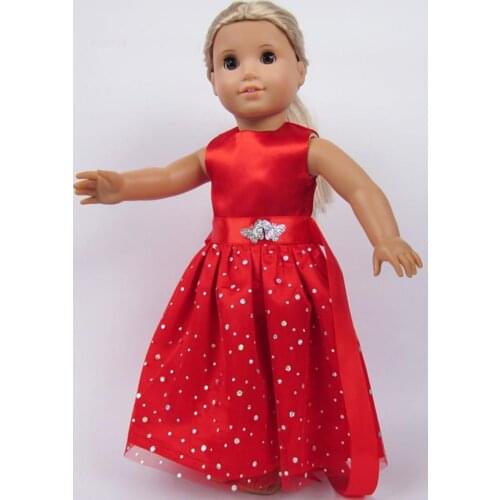 Doll Clothes Red Skirts Western Designs For 18 Inch American Doll & 43 Cm Born Doll For Generation Toy