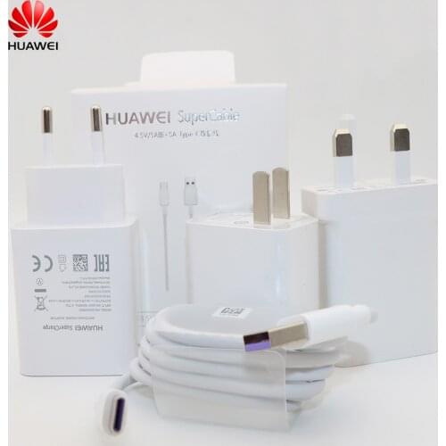 Original Huawei 5V4.5A 22.5W USB Supercharge Fast Charger Adapter 5A Type C Cable For P30 P20 Pro P10Plus Mate 20 X 9 10 P40lite