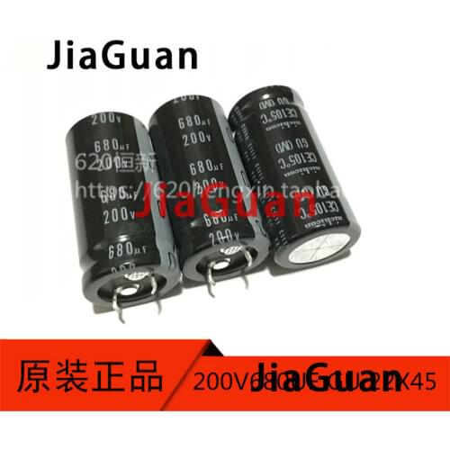4pcs Genuine NICHICON GU 200V680UF 22X45mm electrolytic capacitor 680uF/200v CE 105 degrees 680UF 200V gu