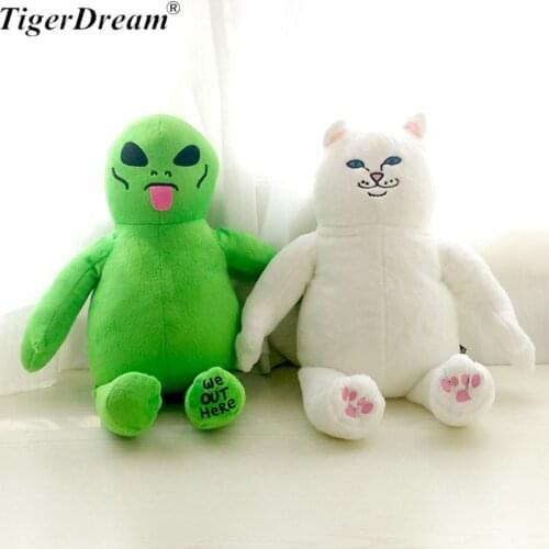 45cm Middle Finger Cat Alien Stuffed Plush Toys Cat Sleeping Pillow Cute Plush Cushions Creative Gift 7 Style