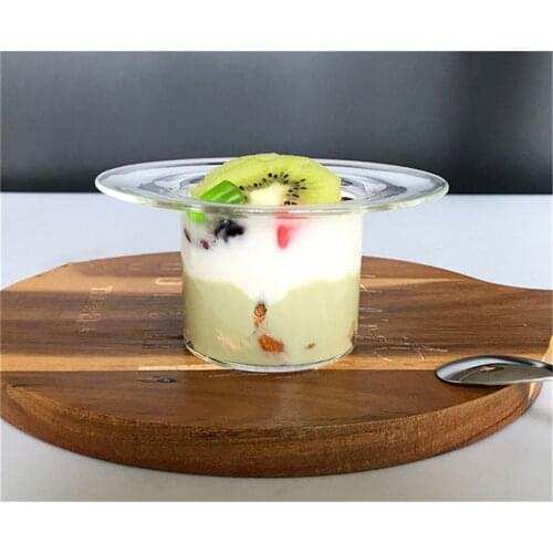 Transparent Straw Hat Glass Bowl Dessert Bowl Yogurt Cup Fruit Plate Fashion Small Fresh Plate INS Modern Simple Wind
