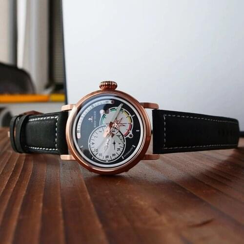 Reef Tiger/RT Luxury Brand New Pilot Mens Watches Luminous Military Automatic Mechanical Watches Genuine Leather Strap Clock