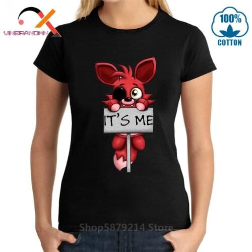 Animal Print Kawaii Plush Foxy T-Shirt Hiphop O-Neck Cotton Tshirt Brand Clothes Teenage Girls Interesting T Shirt Birthday Gift