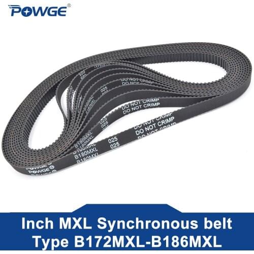 POWGE 10pcs MXL Timing belt B180 B183 B184 B187 B188 Width 6.35mm 025 Teeth 180 183 184 187 188 Synchronous belt B180MXL B188MXL