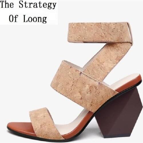 Summer New European America Fashion Style Super High Strange Heels Peep Toe Cut Out Cross Belt Women Gladiator Sandals 0624