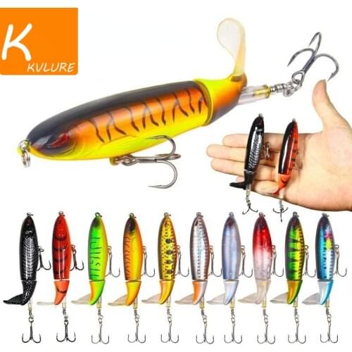 1PCS Whopper Plopper 10cm/13g Topwater Fishing Lure Artificial Hard Bait Plopper Soft Rotating Tail Fishing Tackle Fishing Bait