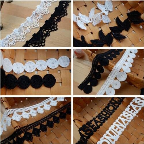 14Yards Milk fiber Embroidery Lace Ribbon Leaf Necklace Material DIY Patchwork Dress Garment Needlework Sewing Accessories 568