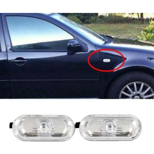 2pcs Turning Lamps Side Lights Marker Lights Volkswagen Bora Golf 4 MK4 Leaf Lights White 1J0949117 1999-2004 VW Passat B5/b5.5