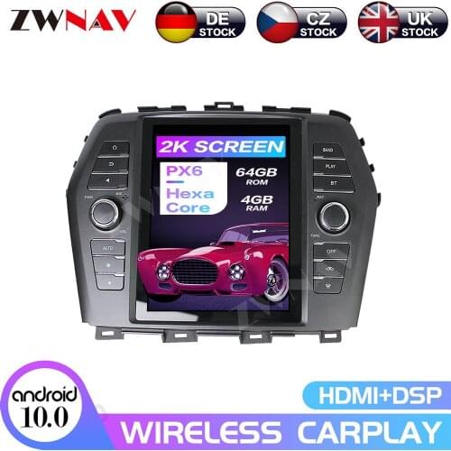 10.4''Tesla Android 10.0 PX6 4+64GB voice control Built-in CARPLAY Car Radio For Nissan Maxima 2015-2019 GPS Navigation