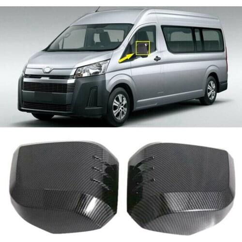 Car Rearview Mirror Cover Side Wing Mirror Cover Rearview Mirror Protect Frame Cover Trims for Toyota Hiace 2019