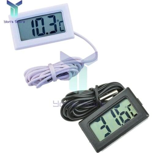 FY-10 Mini Digital LCD Thermometer Embedded Probe Fridge Thermometer Sensor Thermograph For Aquarium Refrigerator Kitchen Use