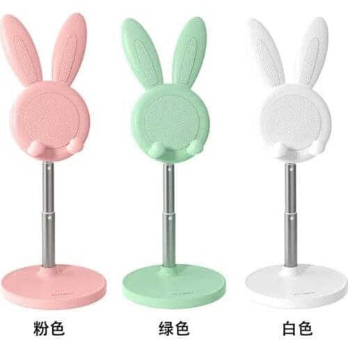 Cute Bunny Phone Holder Desktop Cell Phone Stand, Height Angle Adjustable For iPhone iPad Tablet
