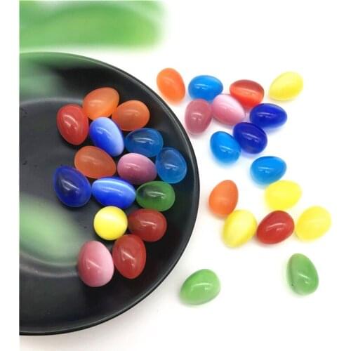 Drop Shipping Mini Beautiful Yellow Blue Green Red Cat Eyes Egg Shaped Crystal Stones Specimen Natural Stones and Crystals