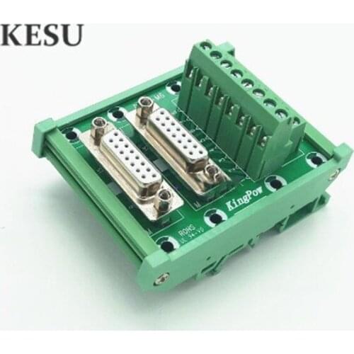 Double DB15 15 pin 8PIN+7Pin Ports D-SUB female Male Terminal Breakout PCB Board Module Adapter Connector