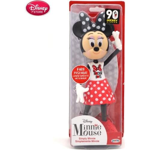 Disney Minnie Mouse Rockins Dots Pop Superstar Minnie Mickey Mouse Action Figures PVC Model Toys Girls Birthday