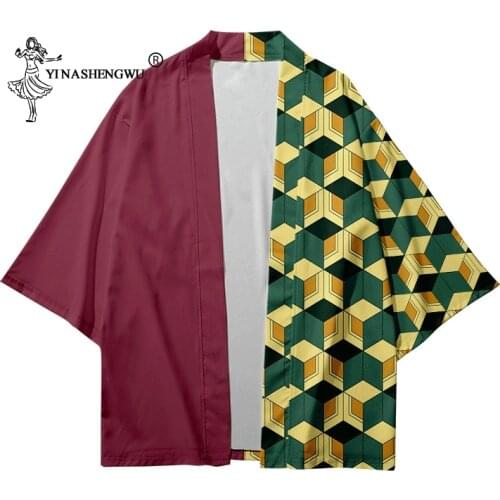 Anime Kimono Demon Slayer Kimetsu no Yaiba new design Japan Kimono Haori Yukata Cosplay Costume Women Men Cool Casual Top Coat