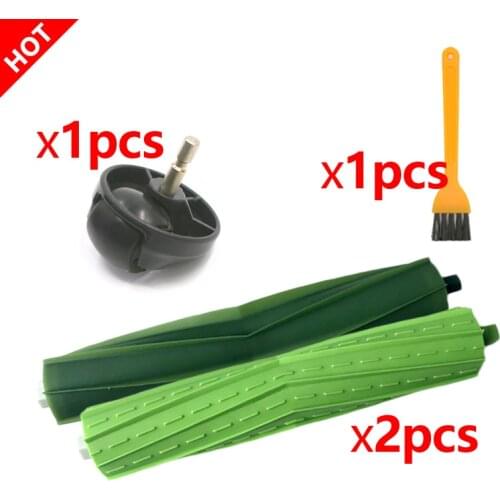 Front Wheel Castor and Rubber Brush Selected Package for iRobot Roomba i3 i7+ i7 E5 E6 I Series Robot Vacuum Cleaner Spare Parts