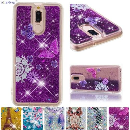 Cute Case for Huawei Nova 2i Bling Glitter Liquid Cover Mate 10 Lite Soft Silicone Phone Cases RNE-L21 RNE-L23 Funda RNE L21 L23