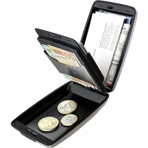 Unisex Multifunctional Wallet Anti-RFID Metal Alloy Purse Credit Holder Cardcase Bundle Money Clip Men Women Girl Coin Wallet