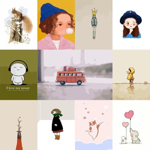 Modern Home Decoration Simple Style DIY Paint By Numbers Kindergarten Art Brush Set Child Room Poster Wall Painting