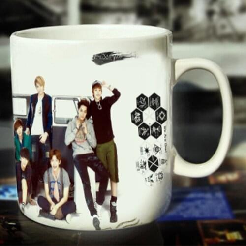 New EXO Ceramic Coffee Mug White Color Or Color Changed Cup We Are One---Loveful