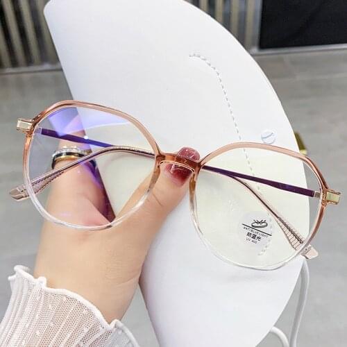 2021 new anti-blue glasses female big face slimming glasses frame fashion flat mirror computer glasses blue light glasses