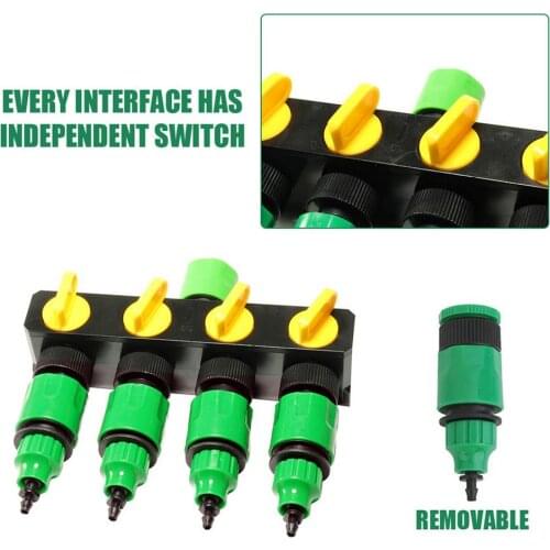 Plastic Garden Hose Splitter 4 Quick Watering Connector Distributor For Outdoor Flower Planting Tap And Faucet