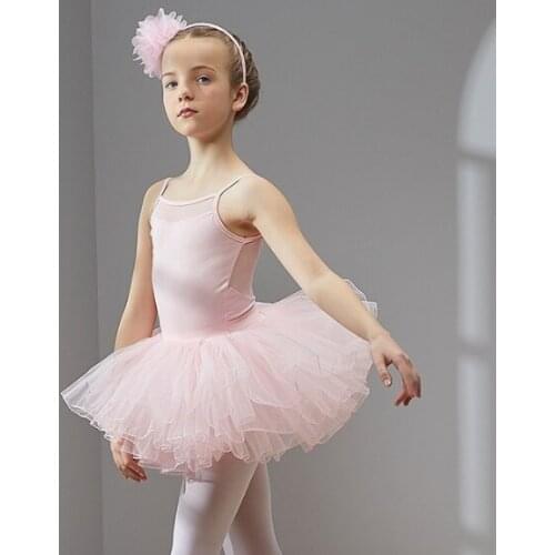 Ballet Dress Dance Dress Tutu Dress for Girls Kids Children High Quality Short Sleeves Tulle Dance Wear