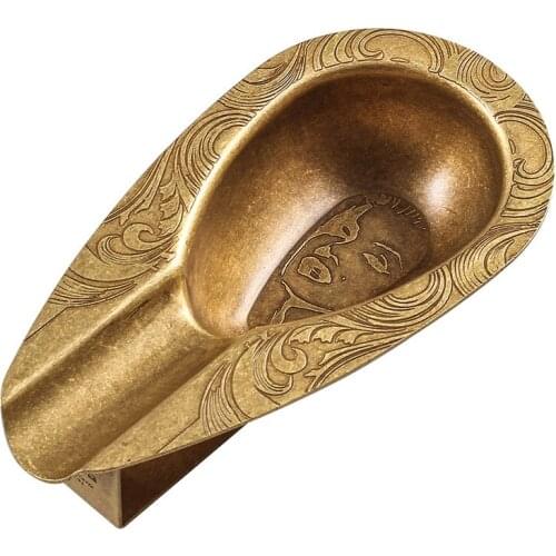 Luxurious Lover Cigar Ash Tray - Copper - Solid One Piece Design Brass Cigar Ashtray Mens Gadgets JF-065