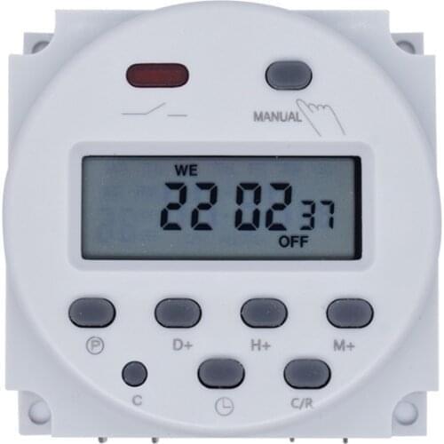 CN101A Timer Switch AC/DC 12V Digital LCD Power Weekly Mini Programmable Time Switch Relay 8A to 16A Smart Auto Control Quality