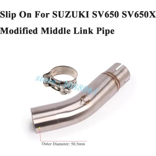 Slip On For Suzuki SV 650 SV650 2016 2017 SV650X 2018 2019 Motorcycle Exhaust Muffler Escape Modiifed Mid Connection Link Pipe