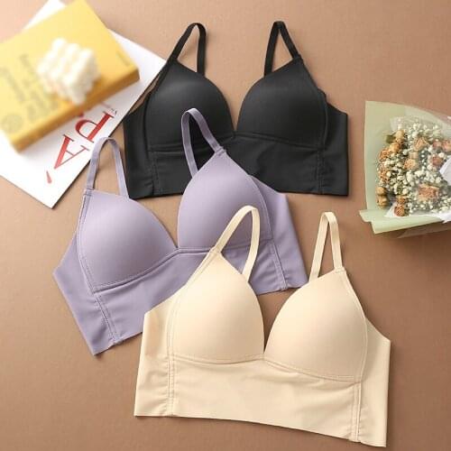 Women Bras sexy bra beautiful back Bra Sexy Push Up Gather Bralette Seamless Bra Wire Free Comfort Underwear Solid Color