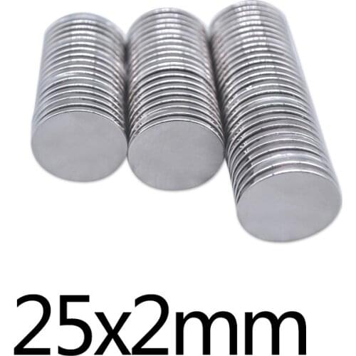10/20/50pcs 25x2mm Round Powerful Magnetic 25mmx2mm Bulk Sheet Neodymium Magnet 25x2mm Permanent NdFeB Strong Magnets 25*2mm