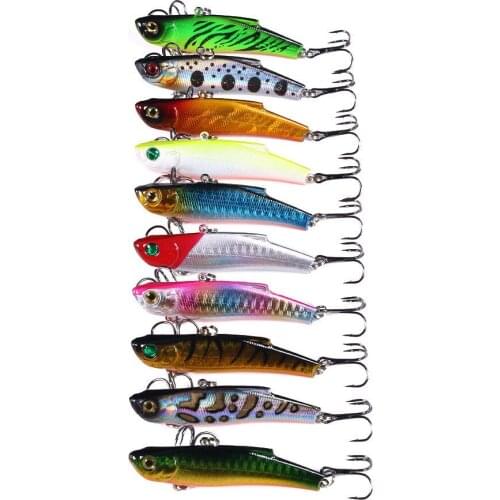 10PCS 7cm 18g 6#hooks game VIB hard fishing lures wobble bass pike peche fishing baits isca de pesca fishing tackles
