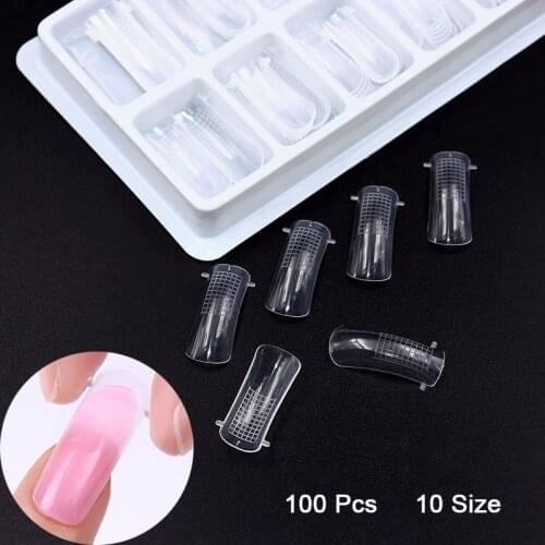 100pcs/box False Nail Tips Full Cover Extend Nails System for UV GEL Acrylic Nail Art Mold Tips Decoration Extending Poly Gel