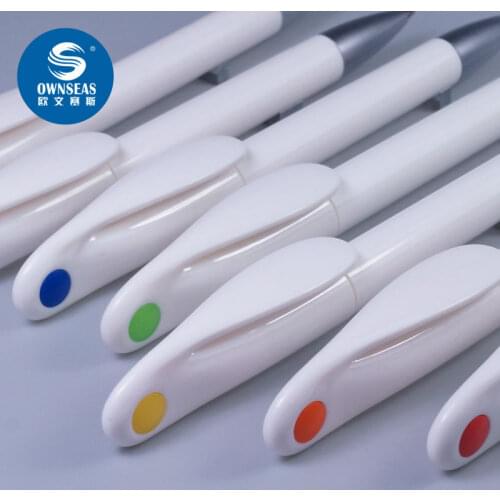 200 pcs/lot Novelty white ballpoint pen with customized logo plastic personalized promotional pen