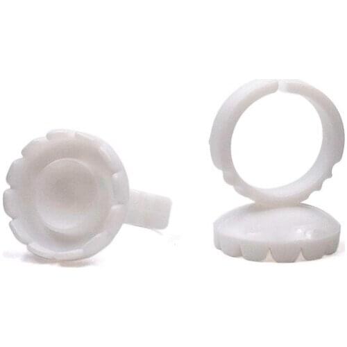 100pcs Disposable Pigment White Round Glue Ring Cup Tattoo Ink Pallet Grafting Eyelash Glue Tray Adhesive Holder Grafting Tool