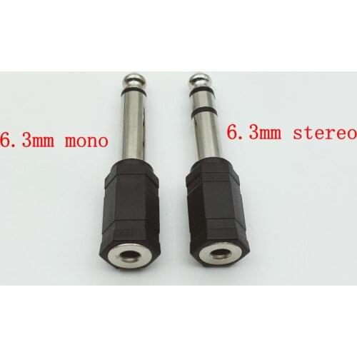 1000pcs lot 6.35 mm (1/4 in) Jack Male to 3.5mm Female Adaptor connector