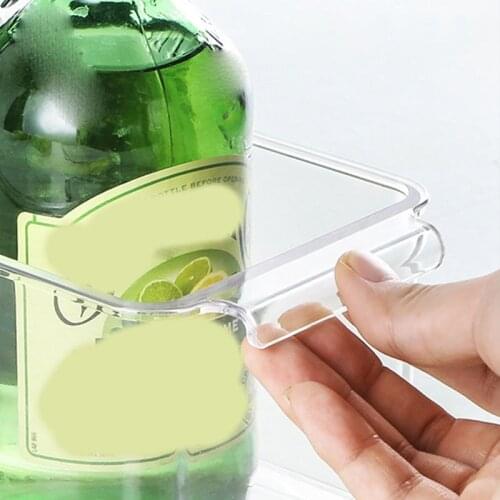 2PCS Refrigerator Storage Box Drink Stand Refrigerator Freezer Kitchen Cabinet Transparent Plastic Food Storage Room