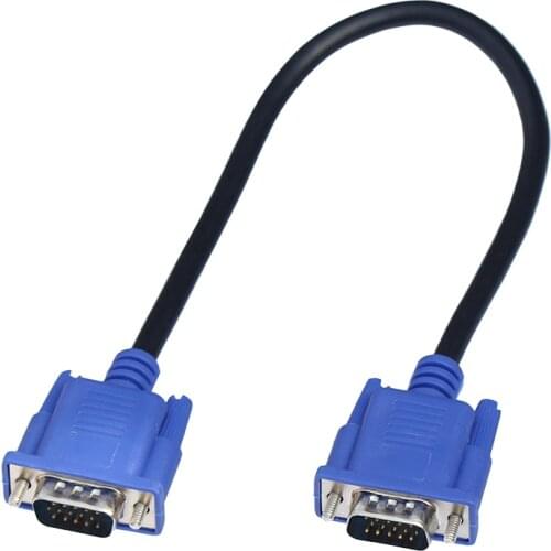 25cm HD15Pin VGA D-Sub Short Video Cable Cord Male to Male RGB Cable for Monitor