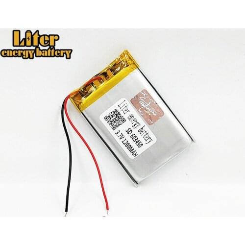 3.7V 1200mAh 603450 Lithium Polymer LiPo Rechargeable Battery For MP3 MP4 GPS DVD mobile PAD E-books Drone Camera 603450