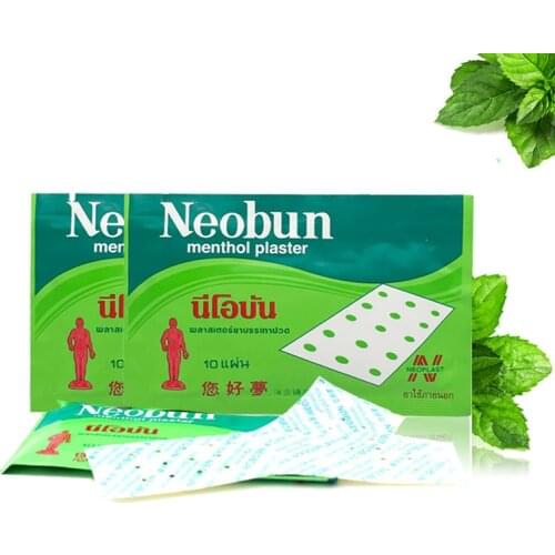 30PCS Thailand Original Neobun Menthol Pain Relief Plaster Anti-Inflammatory Cure Analgesic Muscle Aches,Rheumatism,Arthritis