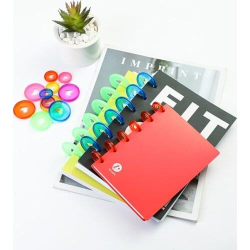 35mm 12pcs Mushroom Hole Notebook Binder Discs Binding Rings Buckle Loose-leaf Plastic Binding Button Discs Ring Binder Supplies