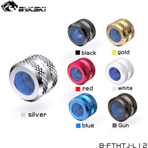 4pcs Bykski Anti Fall OD 12MM Hard Tube Hand Compression Fittings For 8X12MM Rigid Tube, White ,Gold ,Black,Silver,B-FTHTJ-L12