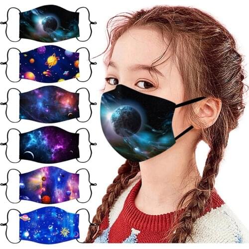 6pc Mascarilla Halloween Children Facemask Adjustable Reusable Printed Face Mask For Face Fashion Mascarillas Halloween Cosplay