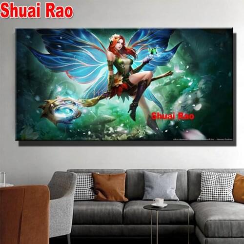 Fantasy Butterfly Goth Woman diamond painting cross stitch Full Square/Round diamond embroidery Anime Girl 3d Puzzle Home Art
