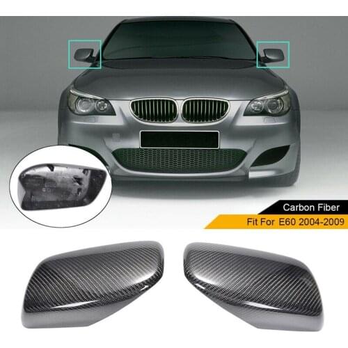 Car Carbon Fiber Rear View Mirror Cover Side Mirror Cap for -BMW E60 2004-2009 Accessories