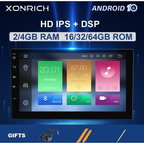 7" 4GB Qcta Core 2 Din Android 10 Car NO-DVD Radio Multimedia Player 1024*600 Universal GPS Navigation Auto radio Stereo Audio