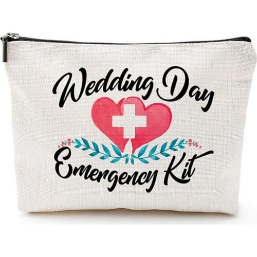 Wedding Day Emergency Kit Makeup Bag, Bridal Shower Gift, Wedding Survival Kit, Cosmetic Bag,Bride Gifts,Bridal shower gift